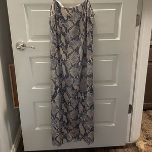 H&M Satin Snakeskin Draped Midi Dress Size M